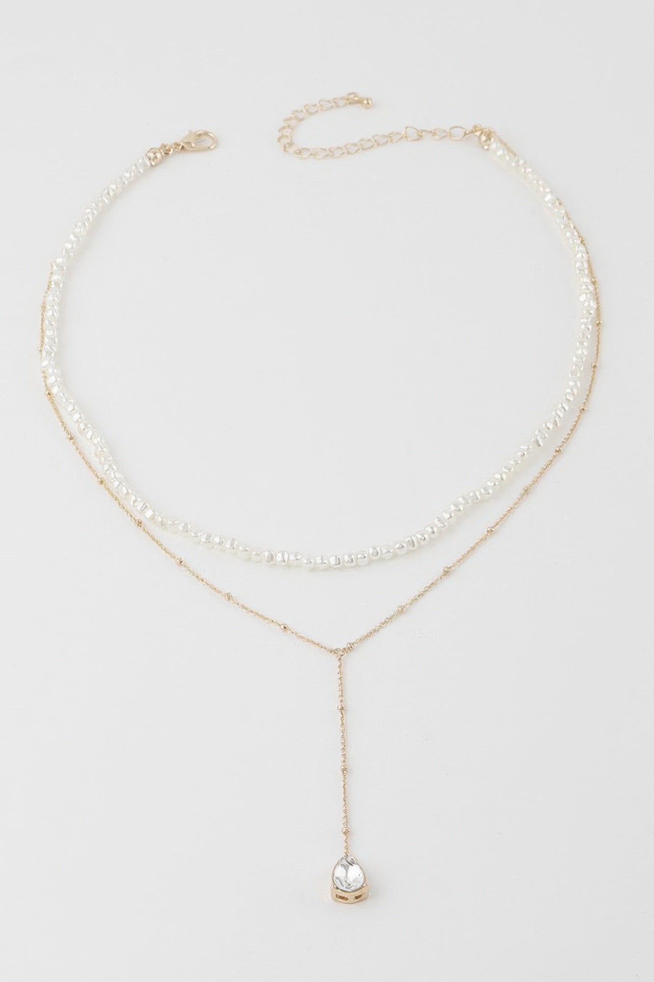 Double Pearl Teardrop Necklace - All Season Fashion