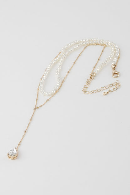 Double Pearl Teardrop Necklace - All Season Fashion