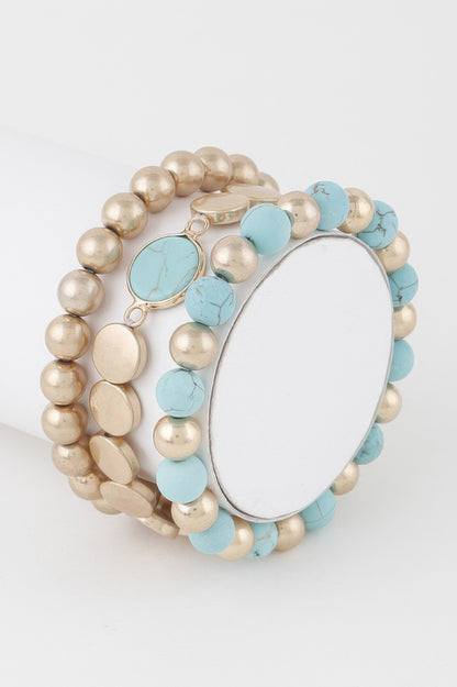 Multi Stone Beaded Bracelet - All Season Fashion