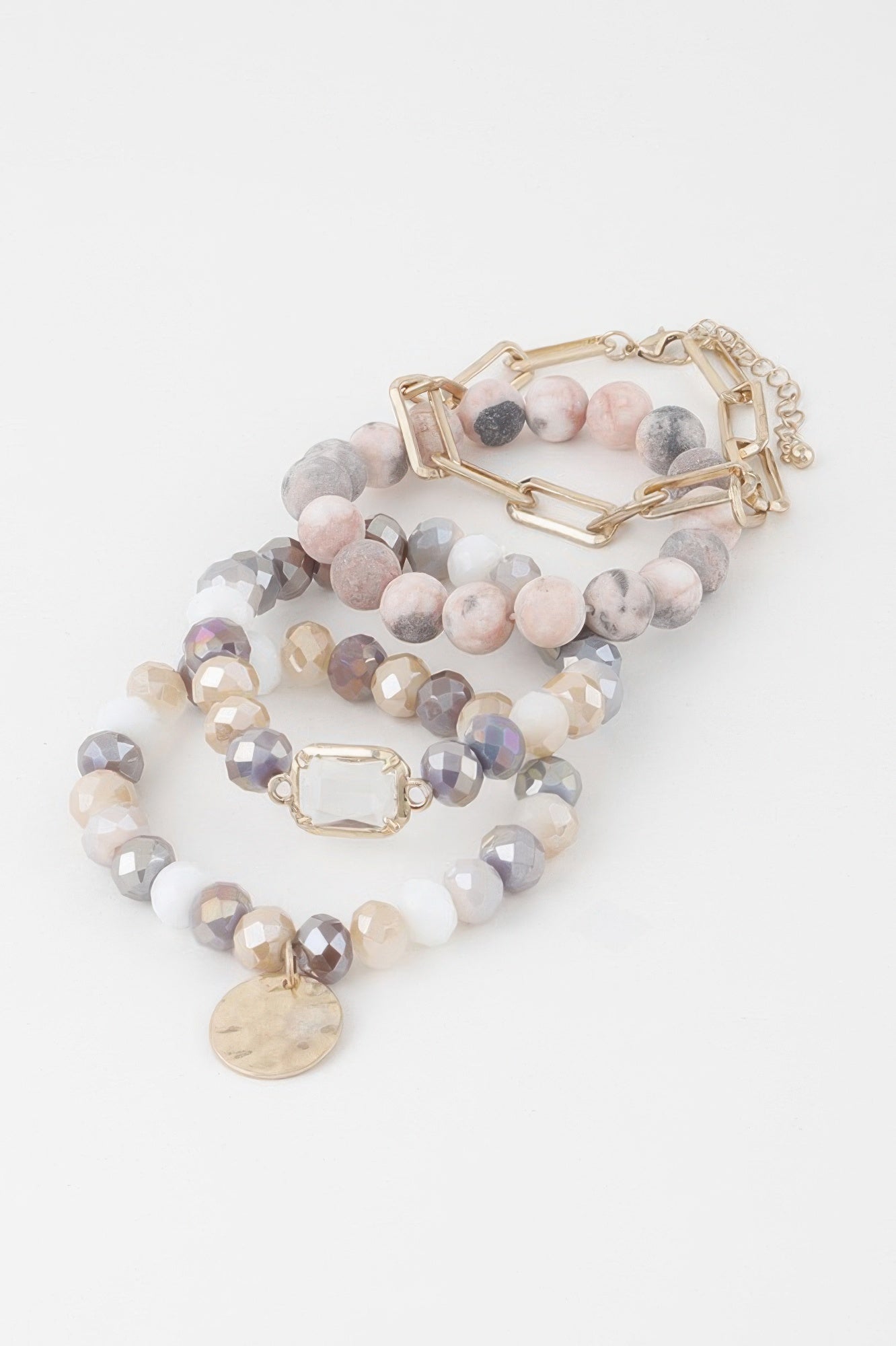 Multi Stone Crystal Beaded Bracelet - All Season Fashion