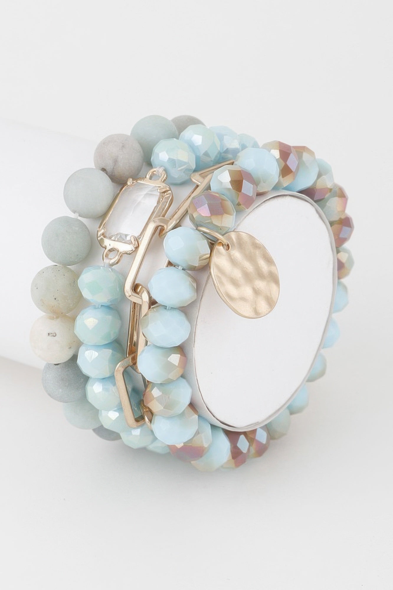 Multi Stone Crystal Beaded Bracelet - All Season Fashion