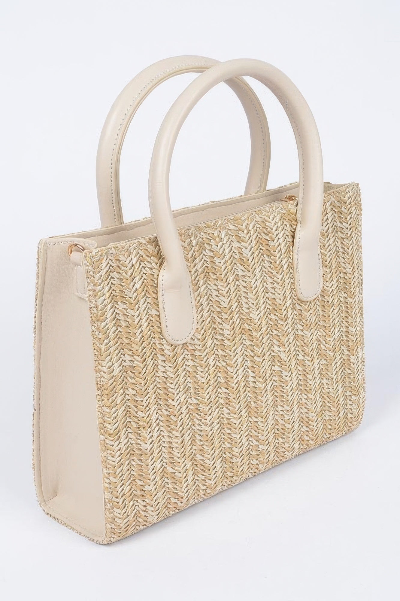 Vegan Faux Straw Mini Tote Bag - All Season Fashion