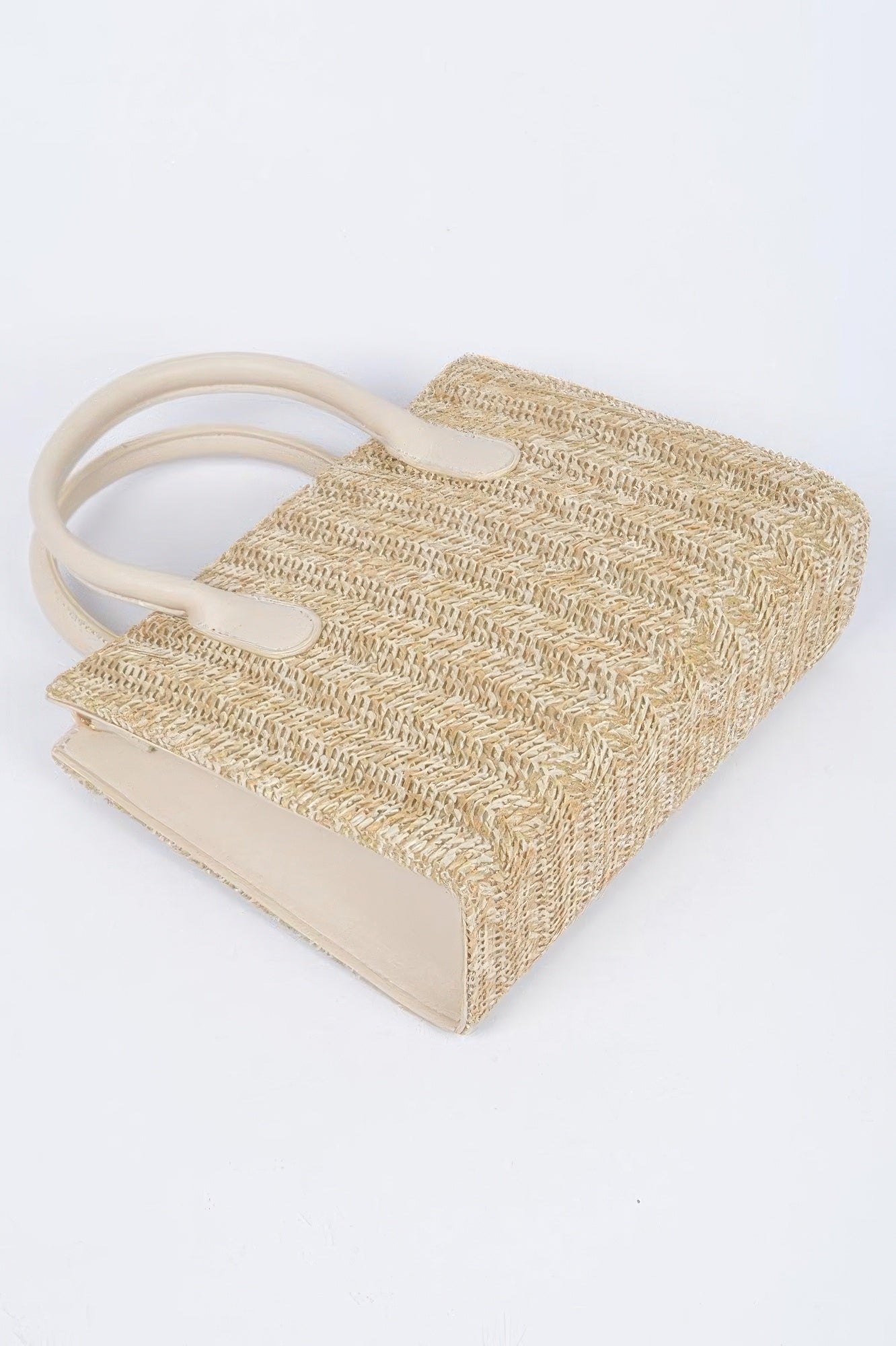 Vegan Faux Straw Mini Tote Bag - All Season Fashion