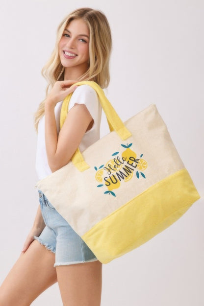 Hello Summer Terry Tote - All Season Fashion