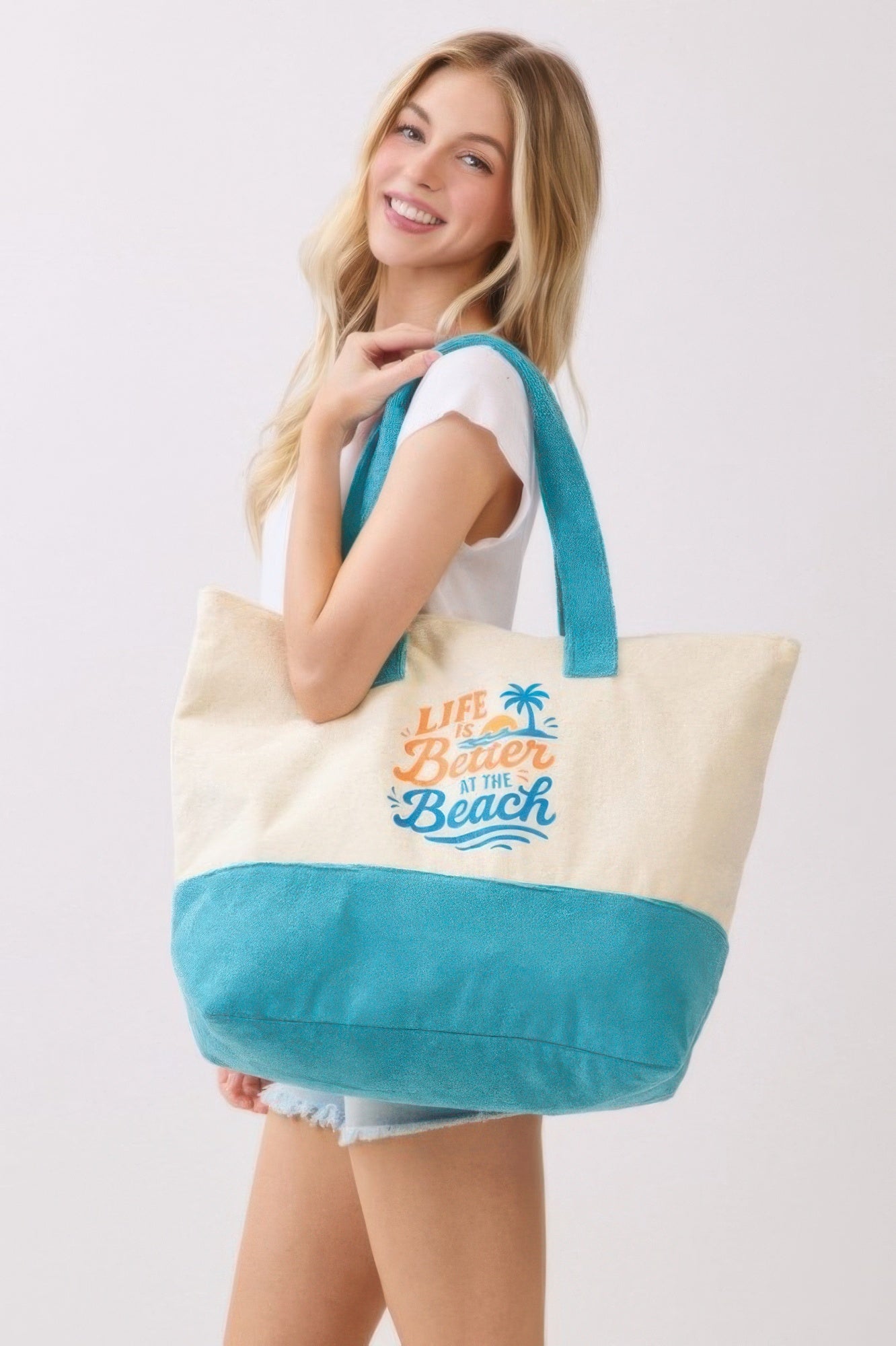Life Is Better At The Beach Terry Tote - All Season Fashion