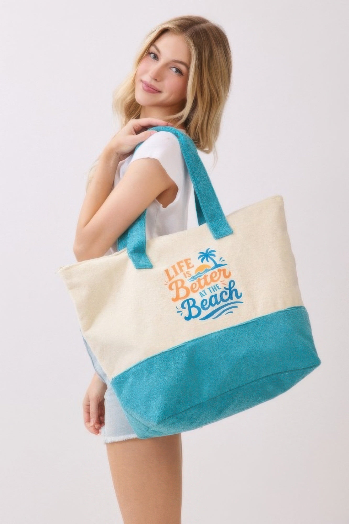 Life Is Better At The Beach Terry Tote - All Season Fashion