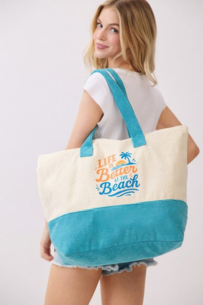 Life Is Better At The Beach Terry Tote - All Season Fashion