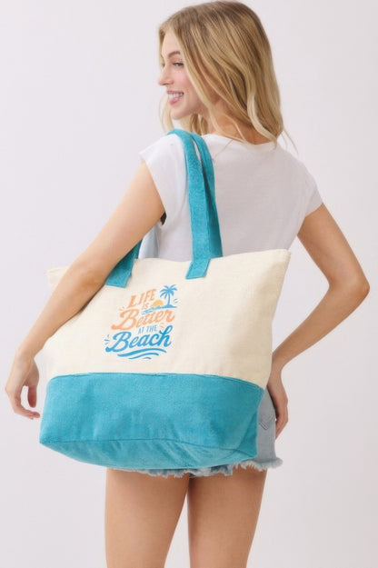 Life Is Better At The Beach Terry Tote - All Season Fashion