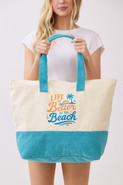 Life Is Better At The Beach Terry Tote - All Season Fashion