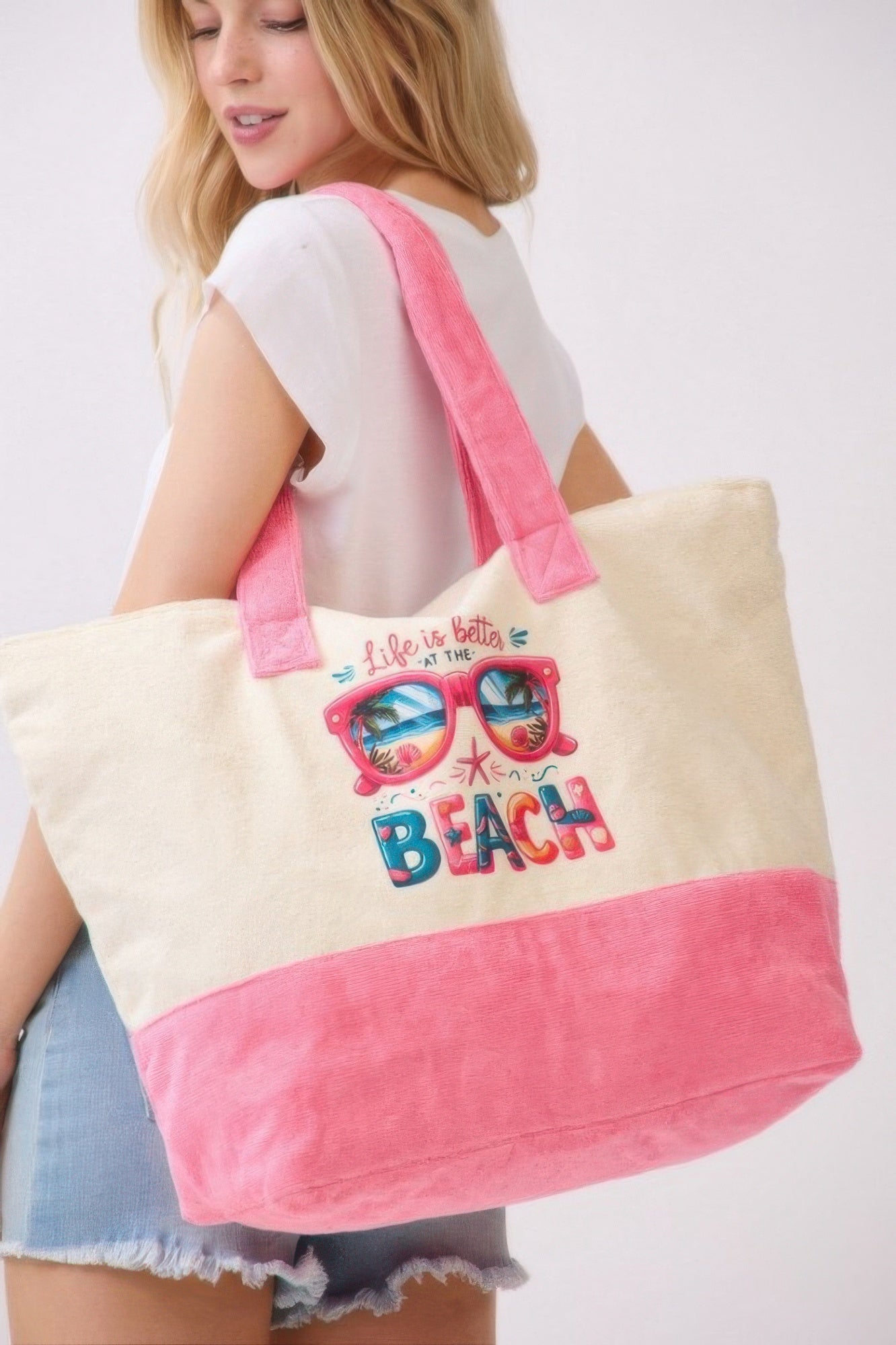 Life Is Better At The Beach Terry Tote - All Season Fashion