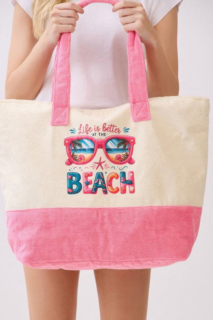 Life Is Better At The Beach Terry Tote - All Season Fashion