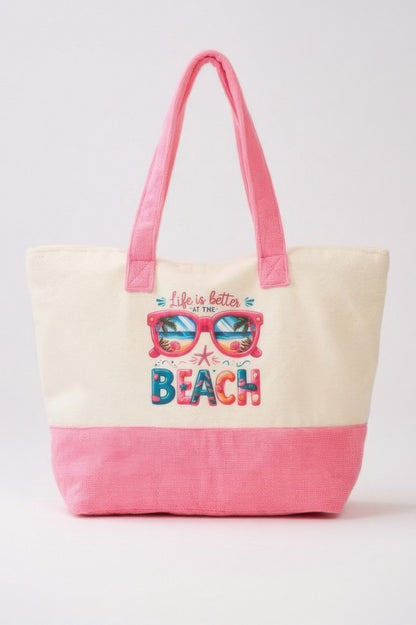 Life Is Better At The Beach Terry Tote - All Season Fashion