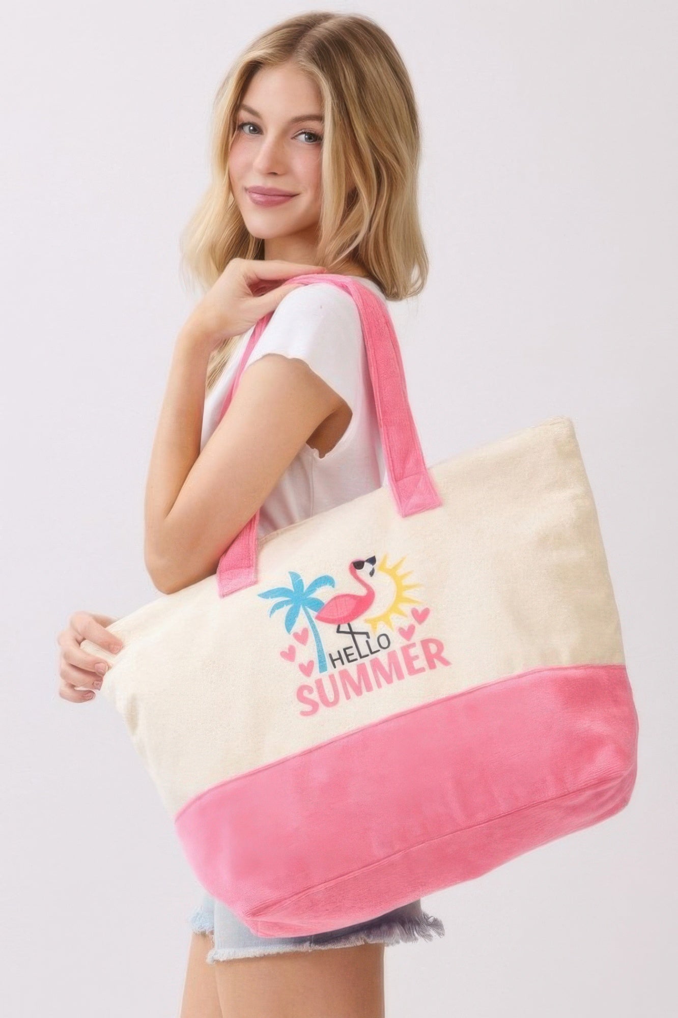 Hello Summer Terry Tote - All Season Fashion
