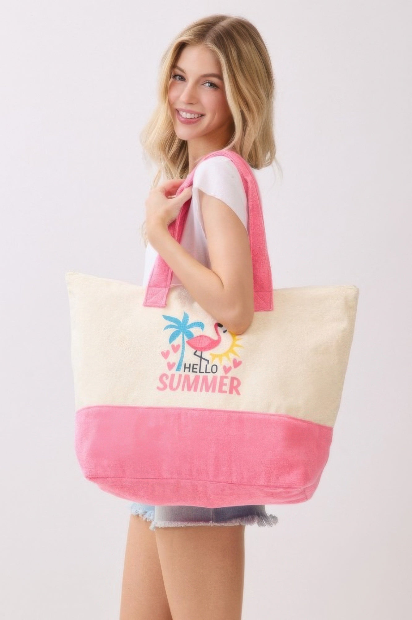 Hello Summer Terry Tote - All Season Fashion