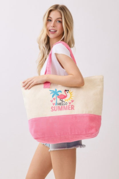 Hello Summer Terry Tote - All Season Fashion