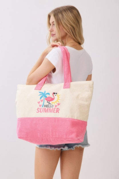 Hello Summer Terry Tote - All Season Fashion