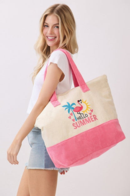 Hello Summer Terry Tote - All Season Fashion