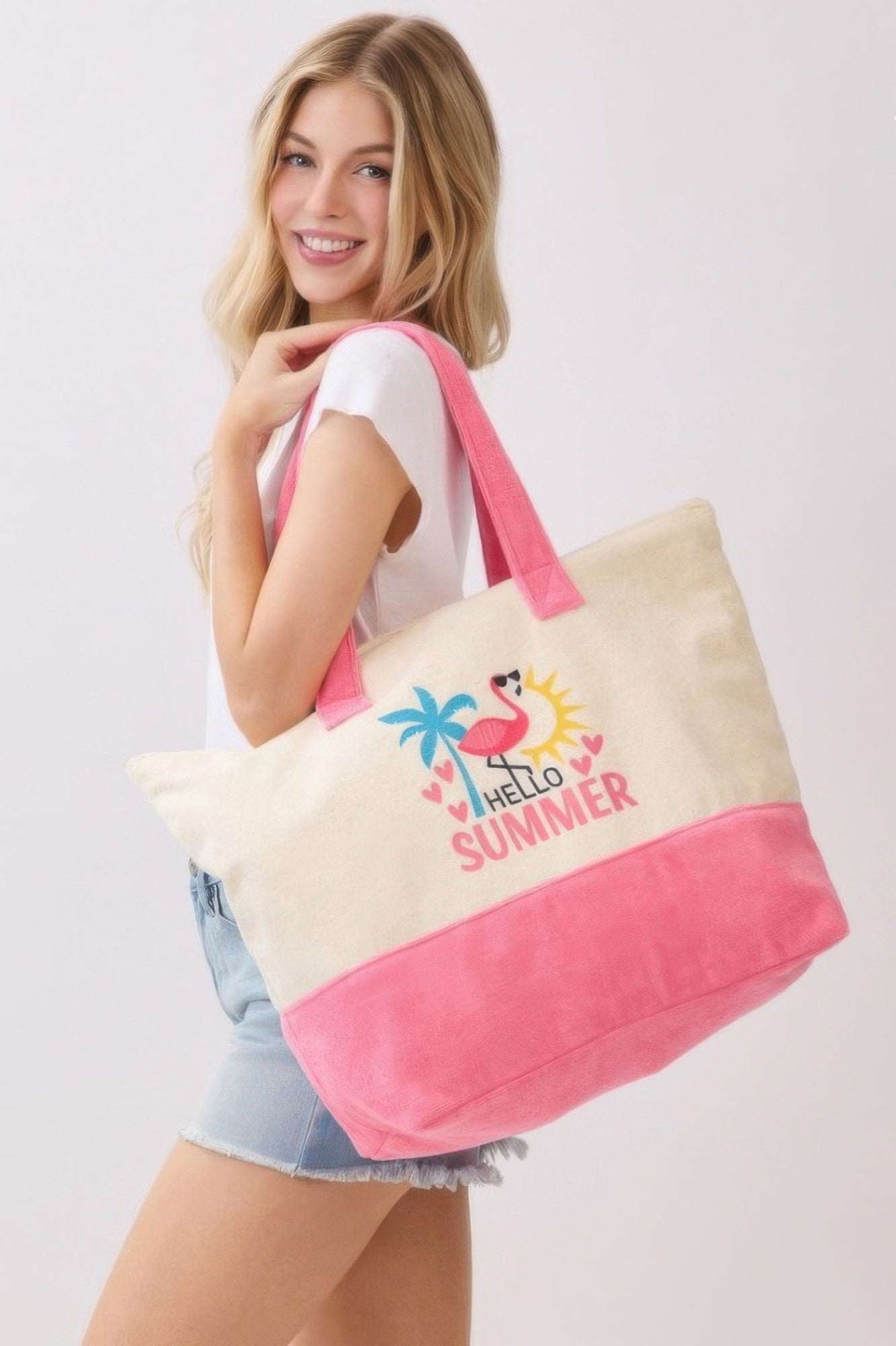 Hello Summer Terry Tote - All Season Fashion