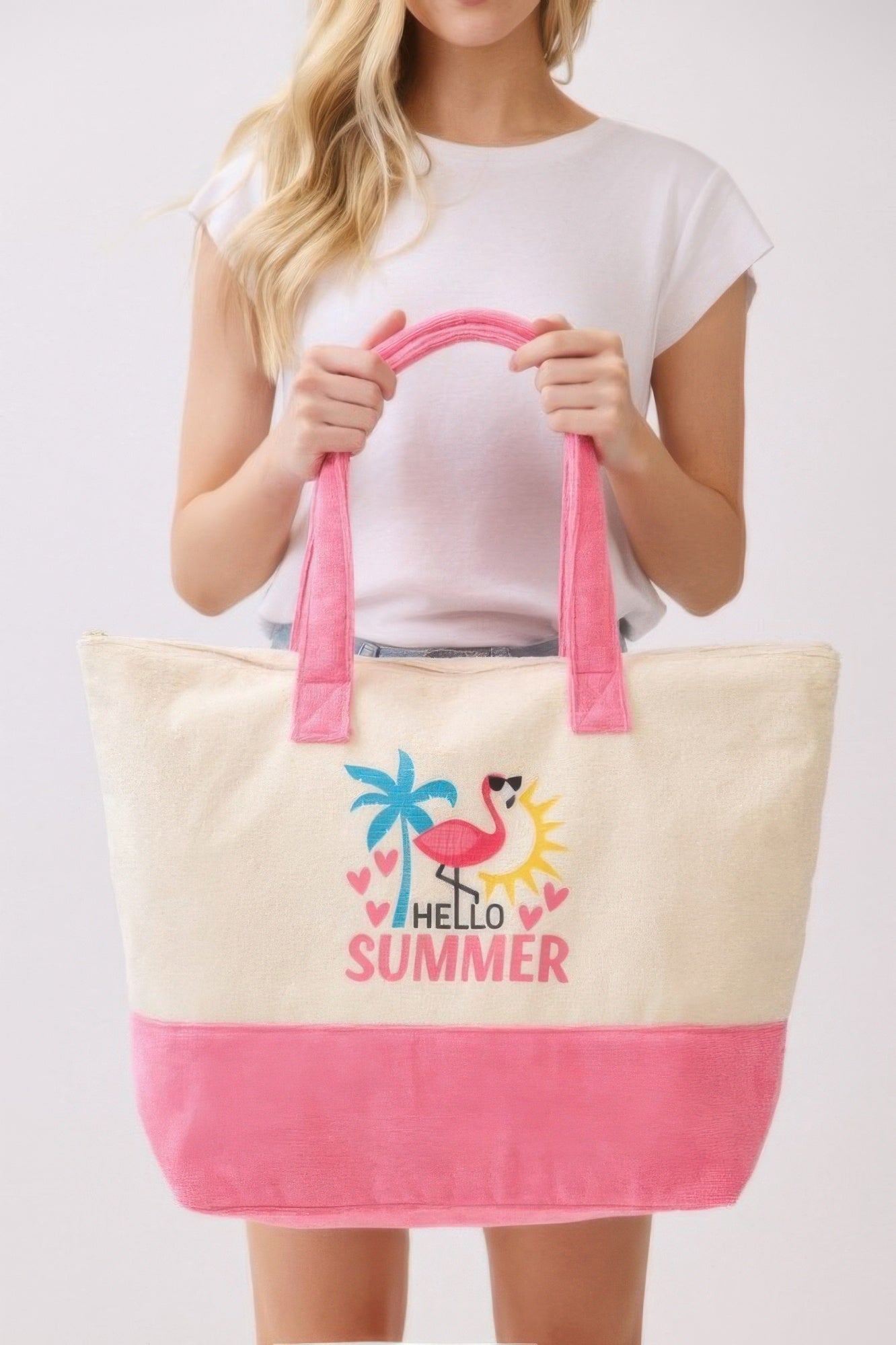 Hello Summer Terry Tote - All Season Fashion