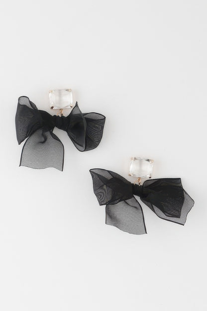 Black Bownot Dangle Earrings - All Season Fashion
