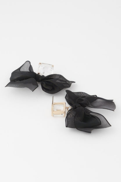 Black Bownot Dangle Earrings - All Season Fashion