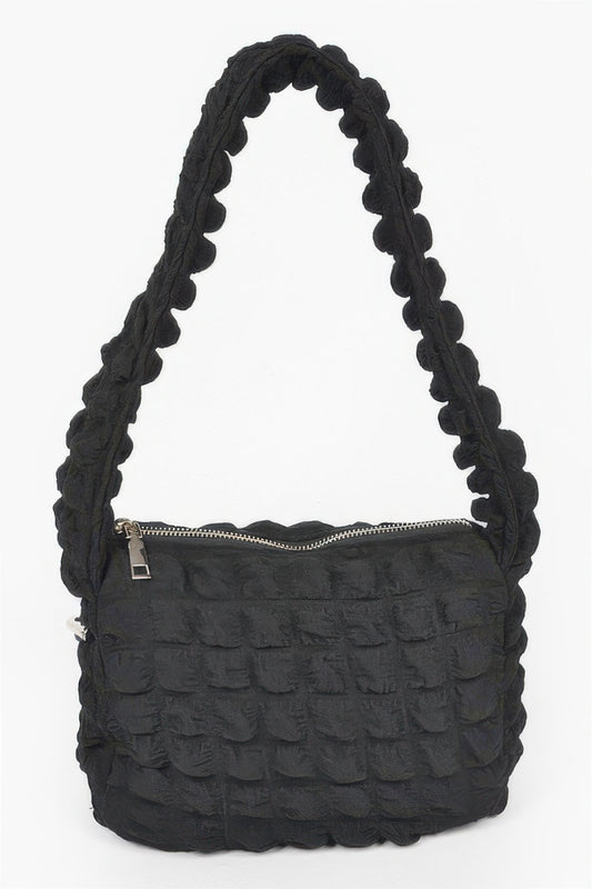 Embossed Cotton Shoulder Bag - All Season Fashion