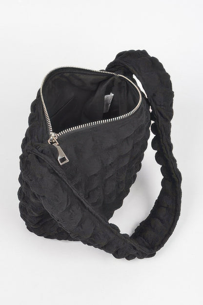 Embossed Cotton Shoulder Bag - All Season Fashion