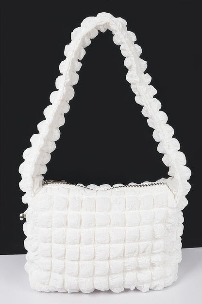 Embossed Cotton Shoulder Bag - All Season Fashion