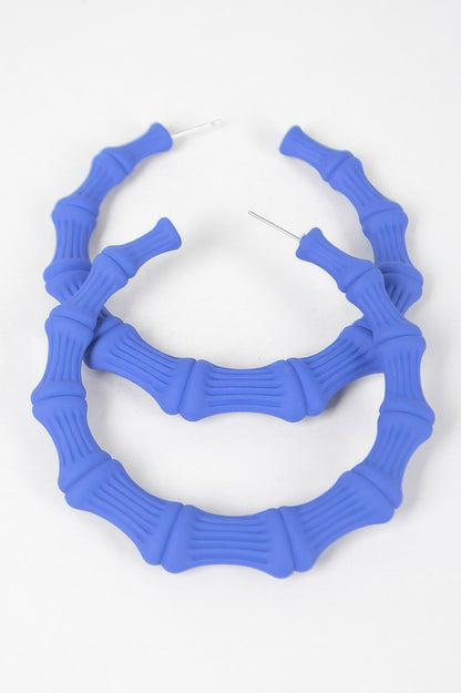 Color Paint Bamboo Shape Earring - All Season Fashion