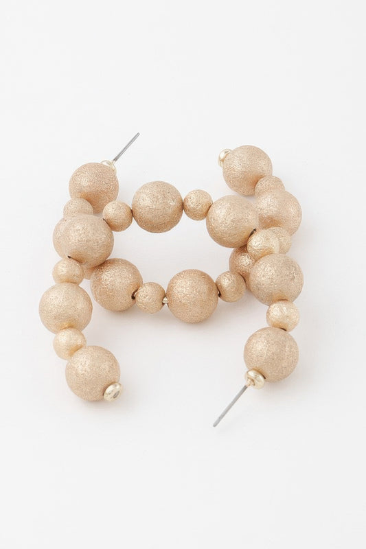 Glitter Beaded Hoop Earrings - All Season Fashion