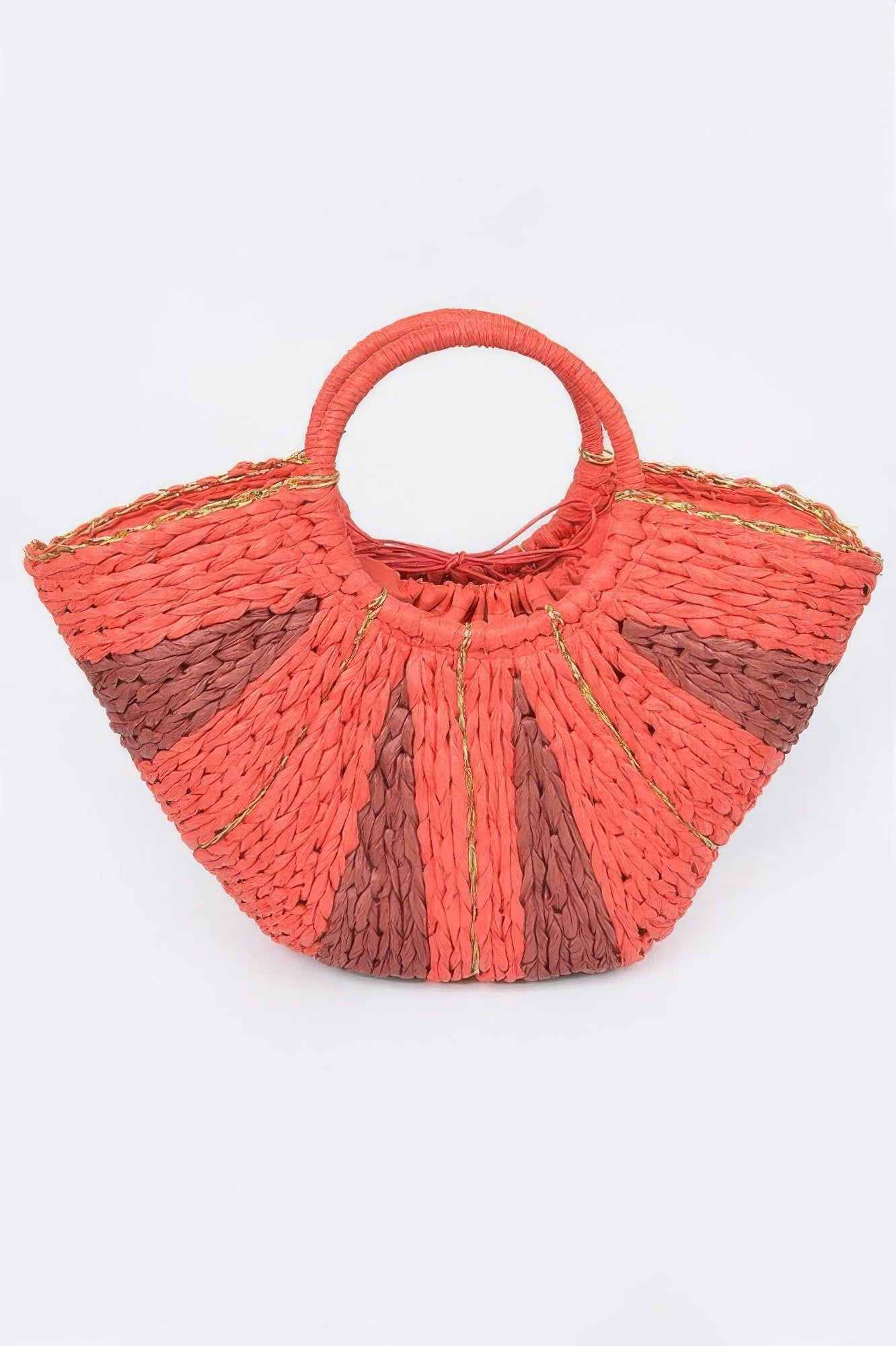 Two Tone Straw Tote Bag - All Season Fashion