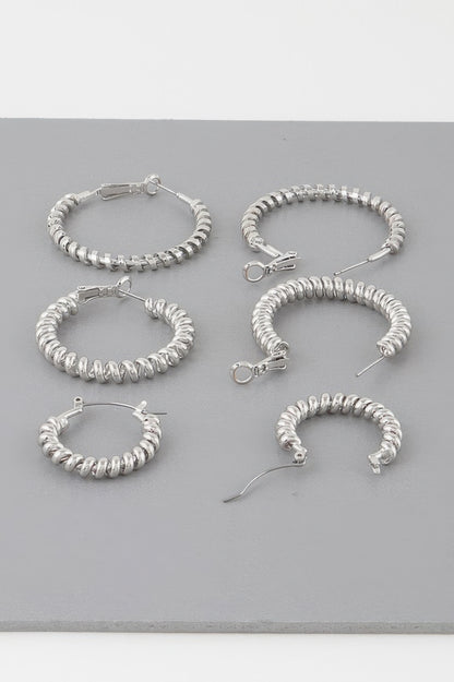 Multi Wrapped Hoop Earrings Set - All Season Fashion