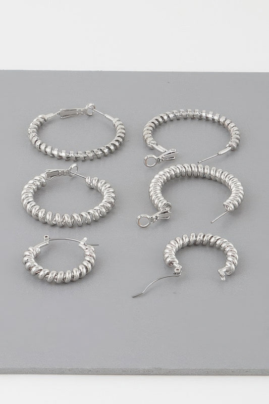 Multi Wrapped Hoop Earrings Set - All Season Fashion