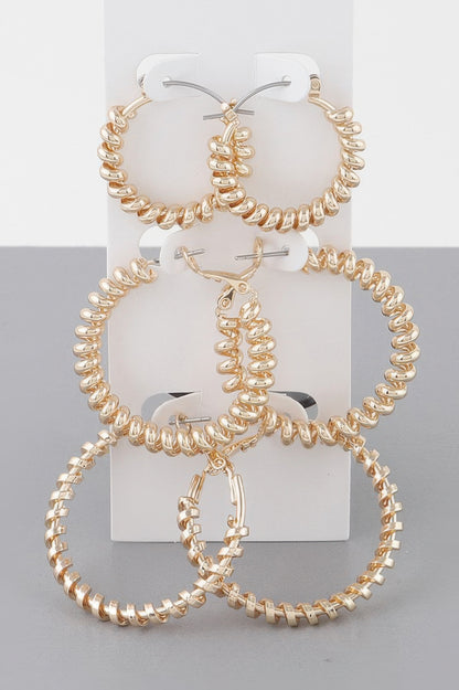 Multi Wrapped Hoop Earrings Set - All Season Fashion