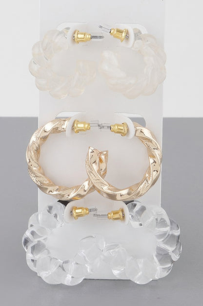 Multi Twisted Hoop Earrings Set - All Season Fashion