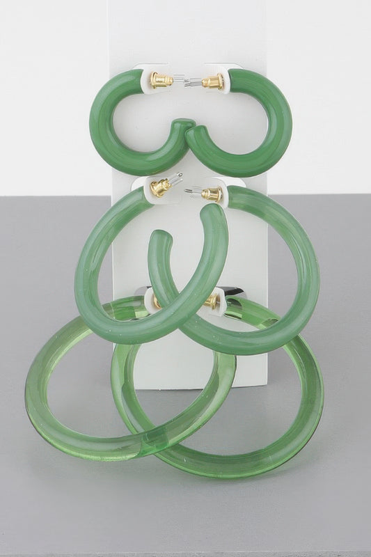 Multi Solid Hoop Earrings Set - All Season Fashion