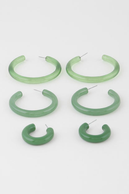 Multi Solid Hoop Earrings Set - All Season Fashion