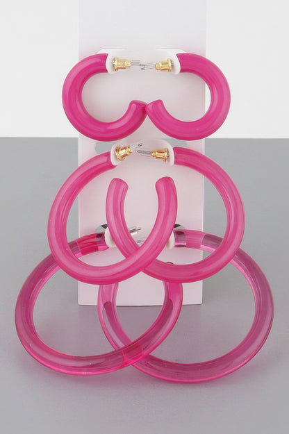 Multi Solid Hoop Earrings Set - All Season Fashion