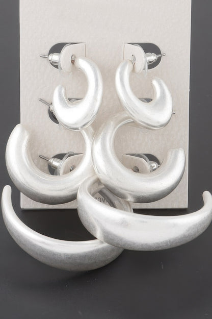 Minimal Open Hoop Earrings Set - All Season Fashion