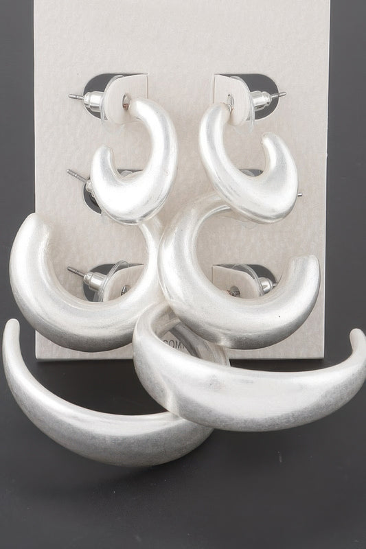 Minimal Open Hoop Earrings Set - All Season Fashion