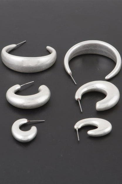 Minimal Open Hoop Earrings Set - All Season Fashion