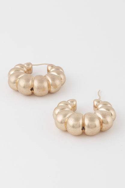 Bead Crescent Hoop Earrings - All Season Fashion