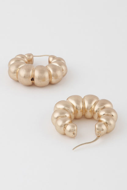 Bead Crescent Hoop Earrings - All Season Fashion