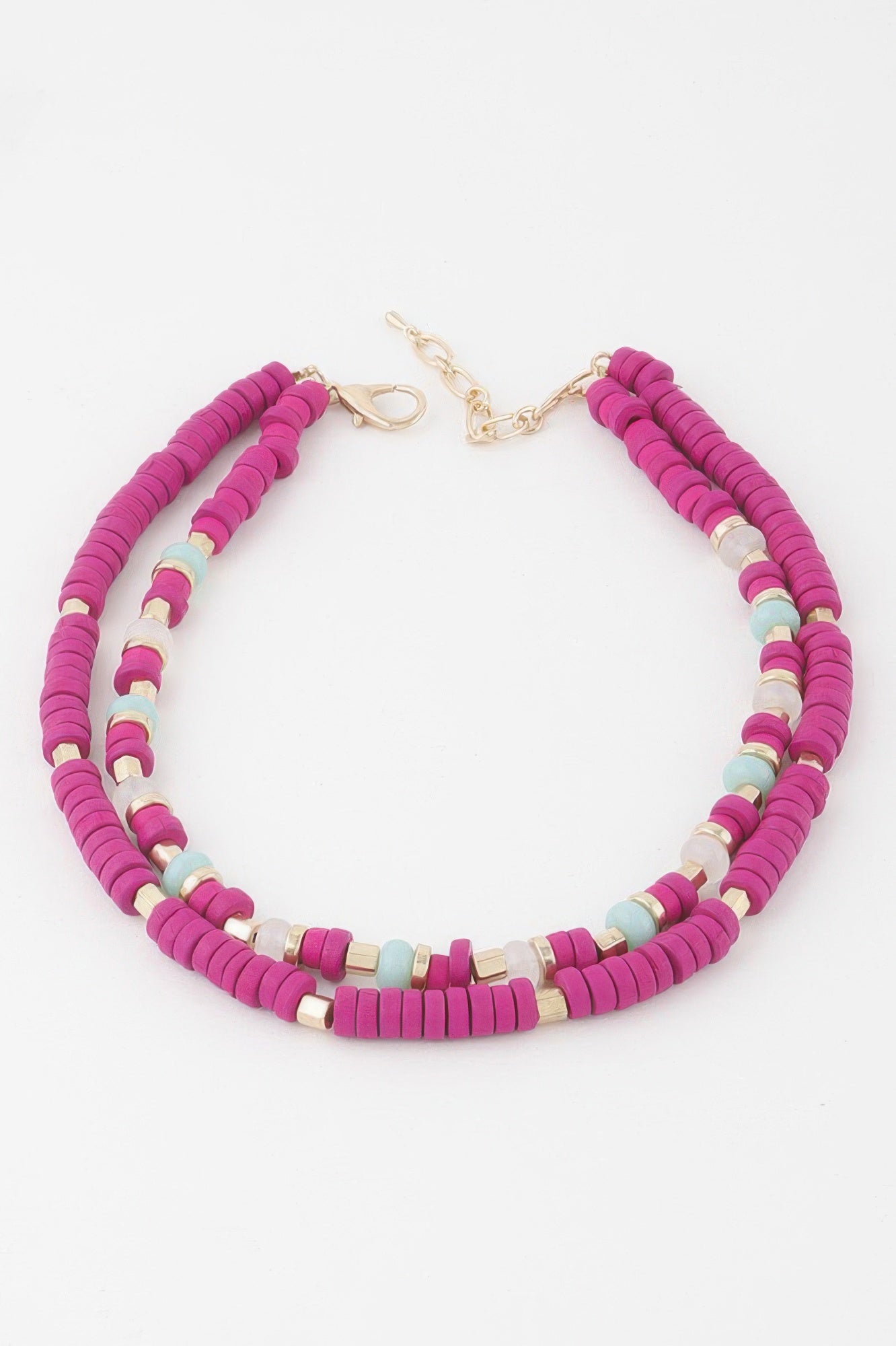 Two Toned Layered Disk Necklace - All Season Fashion