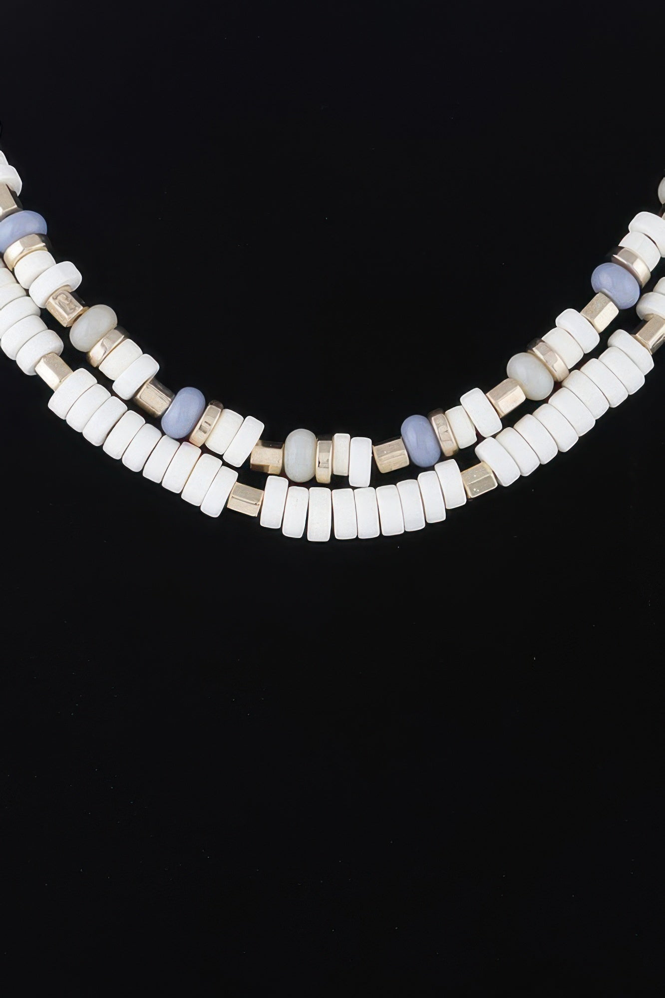 Two Toned Layered Disk Necklace - All Season Fashion