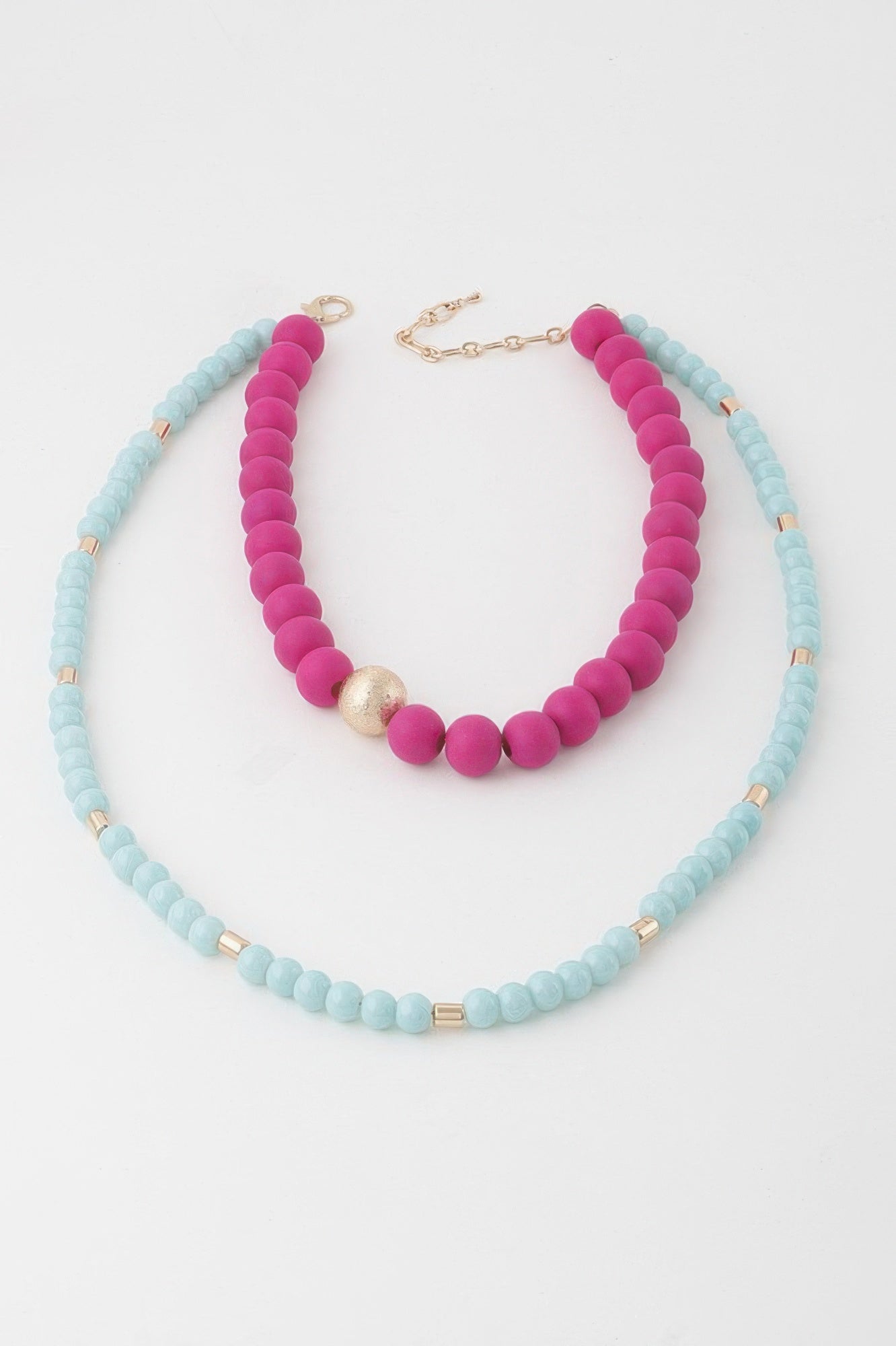 Two Toned Beaded Long Necklace - All Season Fashion