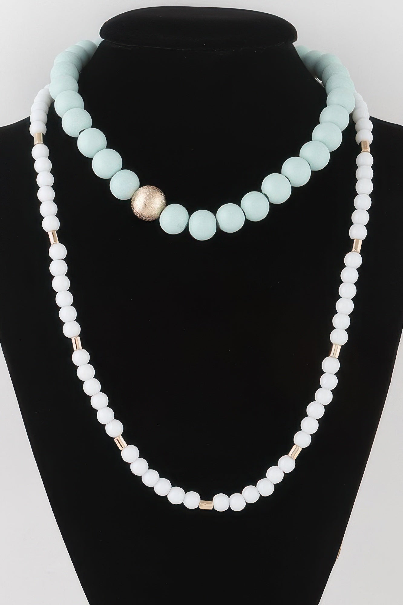 Two Toned Beaded Long Necklace - All Season Fashion