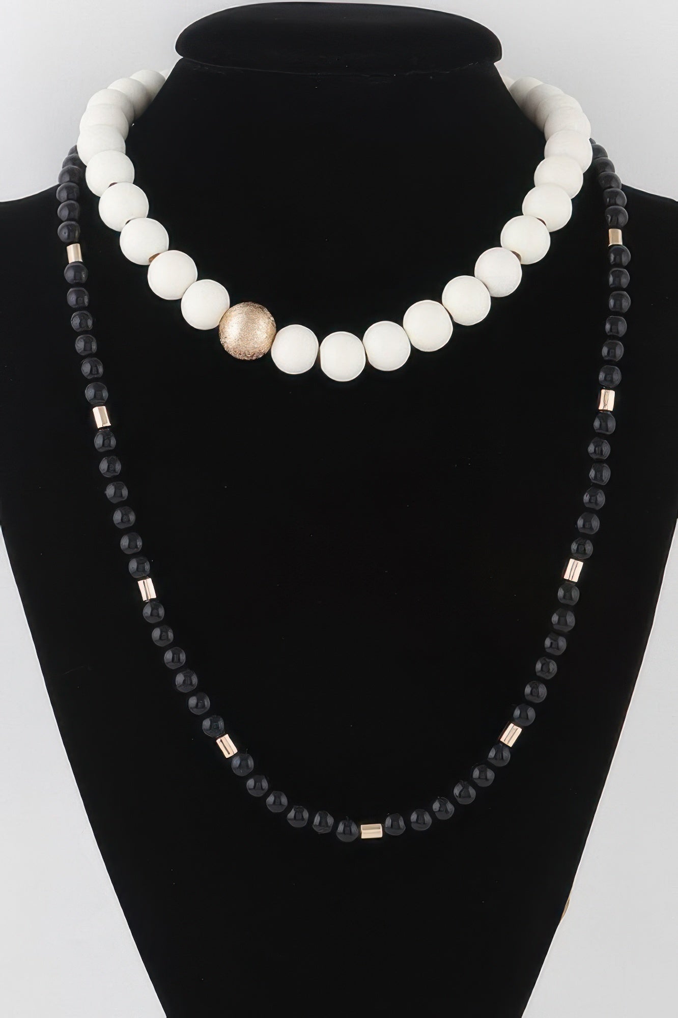 Two Toned Beaded Long Necklace - All Season Fashion