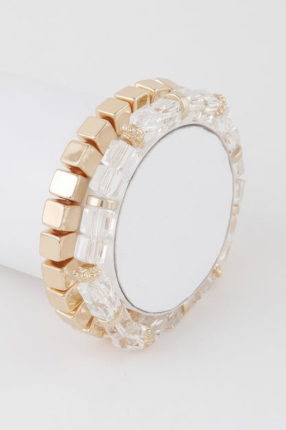 Double Clear Block Bracelet - All Season Fashion
