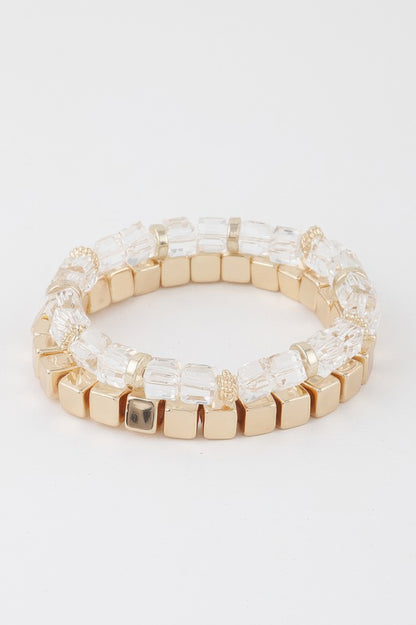 Double Clear Block Bracelet - All Season Fashion